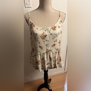Kismet Floral Praire Peplum Tank MEDIUM